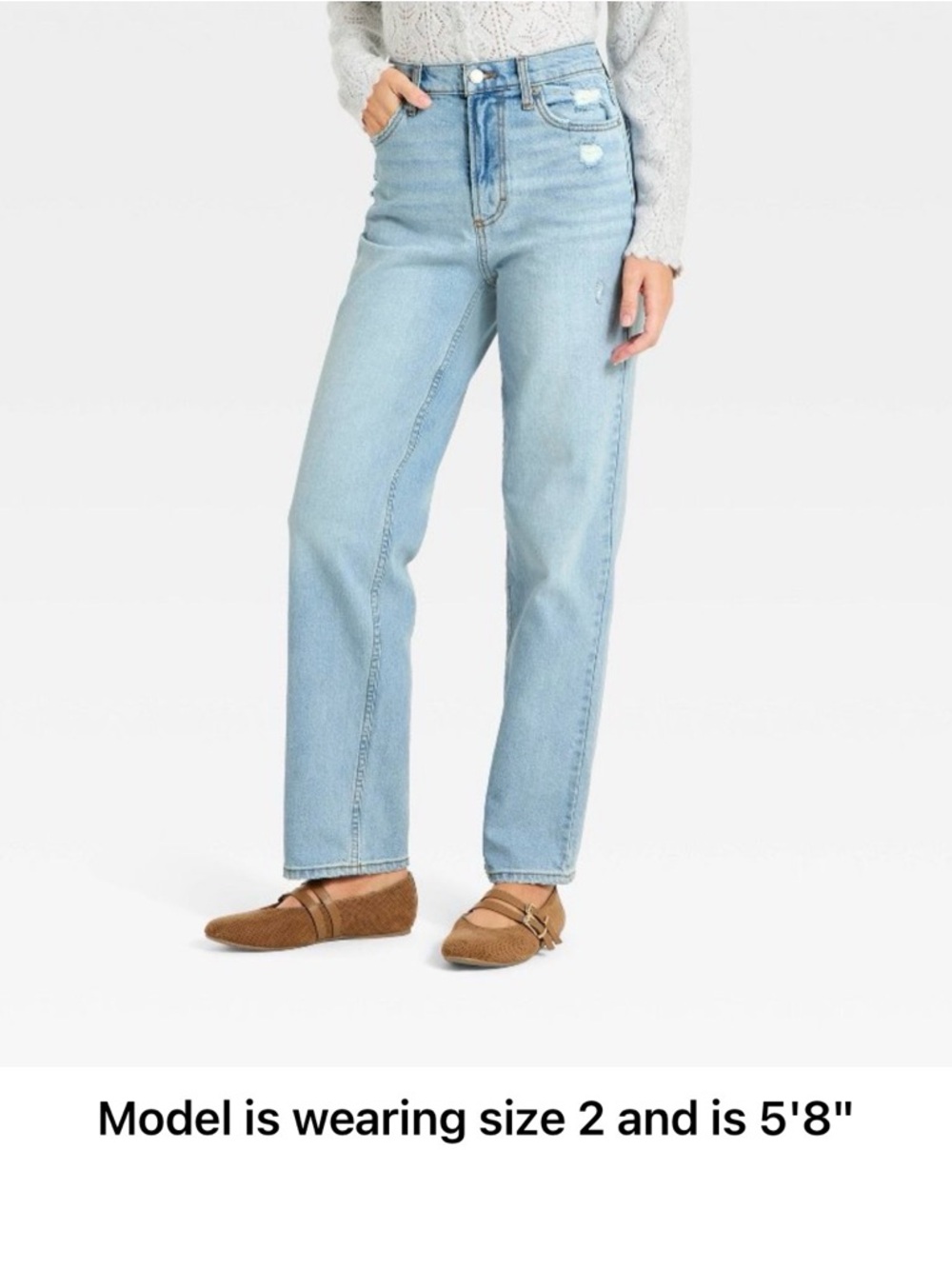 Women's High-Rise vintage Straight Light Blue Jeans